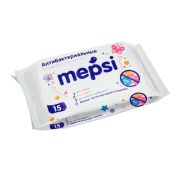 Салфетки влажные антибактериальные очищающие MEPSI, 15 шт.