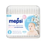 Палочки ватные детские MEPSI, ультратонкие, 400 шт