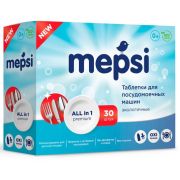 Таблетки для посудомоечных машин MEPSI,  бесфосфатные, 30 шт., 0+
