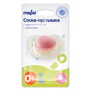 Соска-пустышка MEPSI, ортодонтическая, латекс, микс, 0+