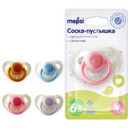 Соска-пустышка MEPSI, ортодонтическая, латекс, микс, 6+