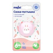 Соска-пустышка MEPSI, классическая, латекс, «Зайчик», 6+