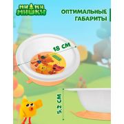 ТАРЕЛКА ДЕТСКАЯ ГЛУБОКАЯ НА ПРИСОСЕ С ДЕКОРОМ «МИ-МИ-МИШКИ» (Оранжевый)