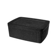 ЛОТОК С КРЫШКОЙ «VELVET», 230х150х90 ММ, 2,5Л (Черный гранит)
