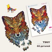 Пазлы деревянные UNIDRAGON Огненная Лиса tiny 60 дет