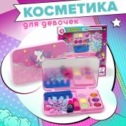 Набор детской декоративной косметики (лак для ногтей, тени, блеск для губ, в косметичке), TM LAPULLIKIDS 200786156