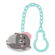 Клипса-держатель для пустышек, цепочка, от 0 мес, медведь, PP