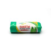 Мешки для мусора ПНД 12 мкм в рулонах с ручками 35л 20шт зеленые