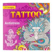 Раскраска 12 л, 20*20, скоба, «Tattoo»