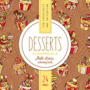 Раскраска 12 л, 20*20, скоба, «Desserts»