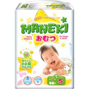 Подгузники детские одноразовые «MANEKI», размер S, 4-8 кг, 66 шт