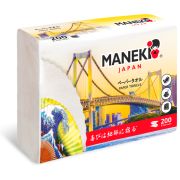 Полотенца бумажные листовые однослойные «Maneki» DREAM, белые, Z-сложения (230х225мм), 200 шт