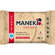 Салфетки влажные «Maneki», очищающие и увлажняющие для всей семьи с витамином Е, 25 шт./упак