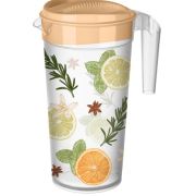 КУВШИН С КРЫШКОЙ И ДЕКОРОМ 1,5Л (Оранжевый)