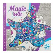 Раскраска 12 л, 20*20, скоба, «Magic sea»