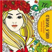 Раскраска 36 л, 20*20, тв. переплет, «Girl`s world»