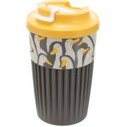 СТАКАН ДЛЯ ГОРЯЧИХ НАПИТКОВ С КЛАПАНОМ И ДЕКОРОМ «ГУСИ» 450МЛ (Серый)