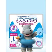 JOONIES Premium Soft Подгузники, размер L (9-14 кг), 42 шт.