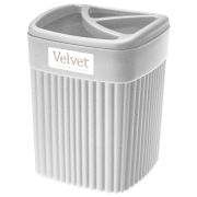 СТАКАН ДЛЯ ЗУБНЫХ ЩЕТОК «VELVET» 90х90х119ММ, 0,65Л (Светло-серый флэк)