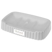 МЫЛЬНИЦА «VELVET» 138х87х25 ММ (Светло-серый флэк)