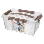 ЯЩИК ДЛЯ ХРАНЕНИЯ УНИВЕРСАЛЬНЫЙ С ЗАМКАМИ И РУЧКОЙ «GRAND BOX», 290х190х124ММ, 4,2Л (Коричневый)