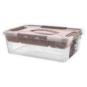 ЯЩИК УНИВЕРСАЛЬНЫЙ С ЗАМКАМИ И ВСТАВКОЙ- ОРГАНАЙЗЕРОМ «GRAND BOX», 390х290х124ММ, 10Л (Коричневый)