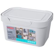 ЯЩИК С КРЫШКОЙ УНИВЕРСАЛЬНЫЙ «LUXE», 189х132х110 ММ, 1,9Л (Светло-серый)