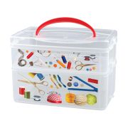 КОРОБКА УНИВЕРСАЛЬНАЯ С РУЧКОЙ И ДЕКОРОМ «MULTI BOX» 2 СЕКЦИИ, 245Х160х165 ММ, (2Л+3Л) (Бесцветный)
