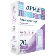 Лейкопластырь мед. АРМА 25х72мм полимерный прозрачный №20/60пач/1200шт